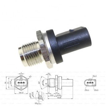 Capteur pression carburant rail remplace Bosch 0281006245 BMW M550d...