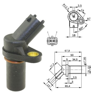 Capteur d'angle et de régime vilebrequin PMH remplace Bosch 0261210...